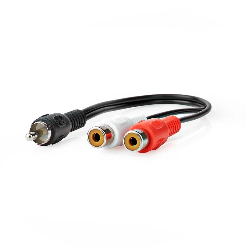 Subwoofer-Kabel RCA Male - 2x RCA Female - Vernikkeld