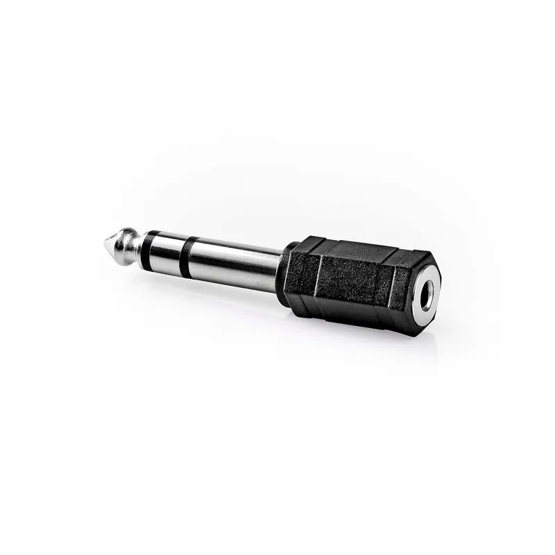 Stereo-Audioadapter 6,35 mm Male - 3,5 mm Female - Vernikkeld