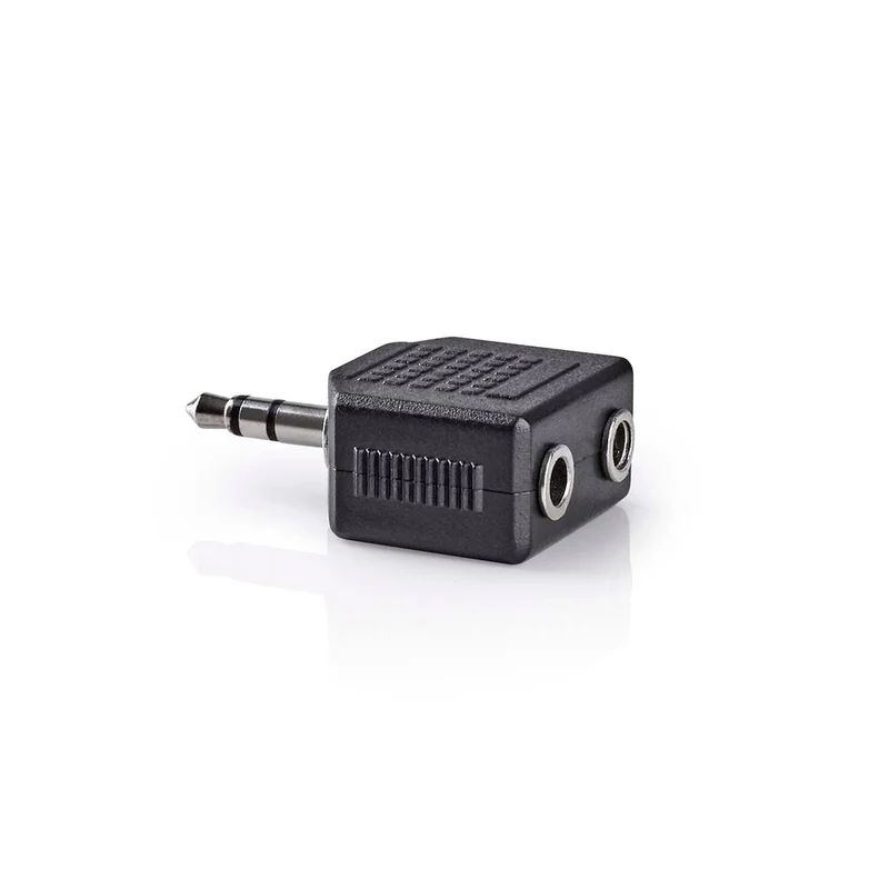 Stereo-Audioadapter 3,5 mm Male - 2x 3,5 mm Female - Vernikkeld