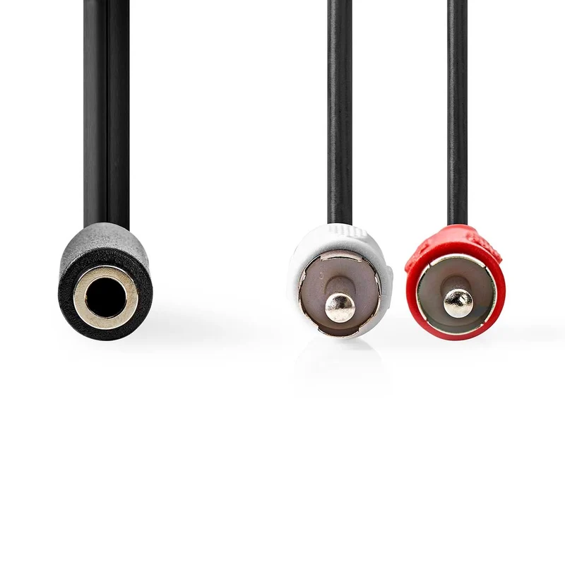 Stereo-Audiokabel 2x RCA Male - 3,5 mm Female - Vernikkeld