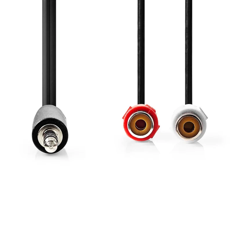 Stereo-Audiokabel 3,5 mm Male - 2x RCA Female - Vernikkeld