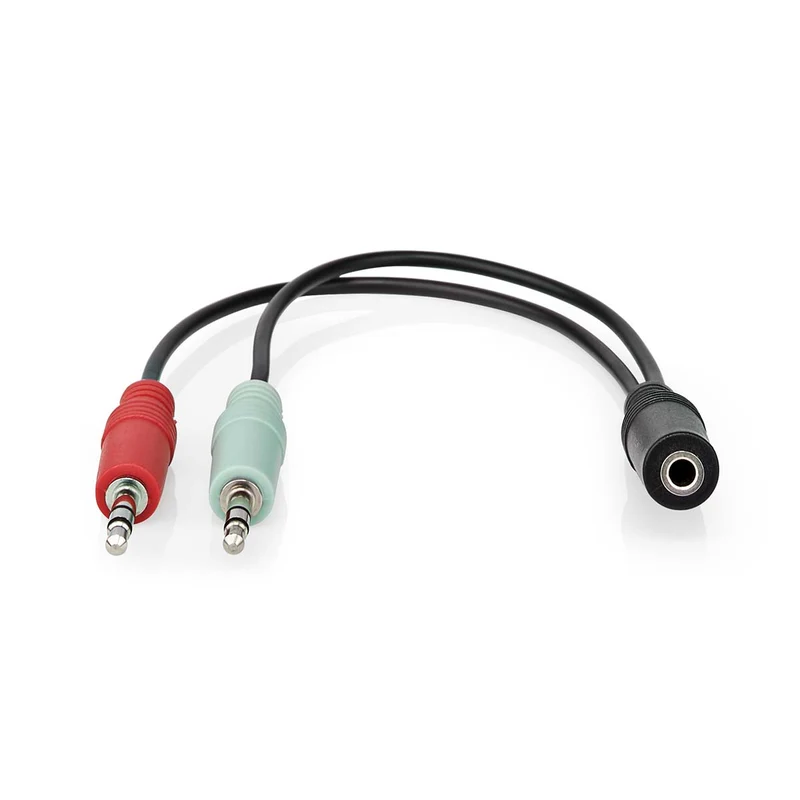 Stereo-Audiokabel 3,5 mm Female - 2x 3,5 mm Male - Vernikkeld