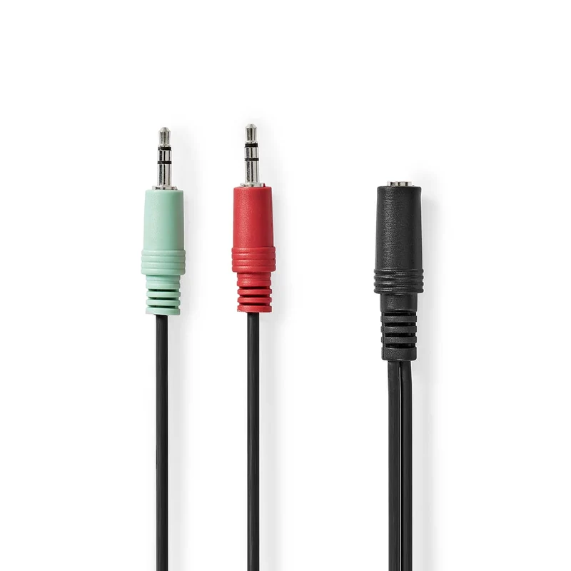Stereo-Audiokabel 3,5 mm Female - 2x 3,5 mm Male - Vernikkeld