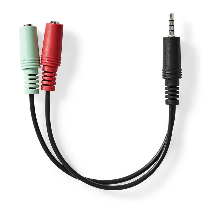 Stereo-Audiokabel 3,5 mm Male - 2x 3,5 mm Female - Vernikkeld