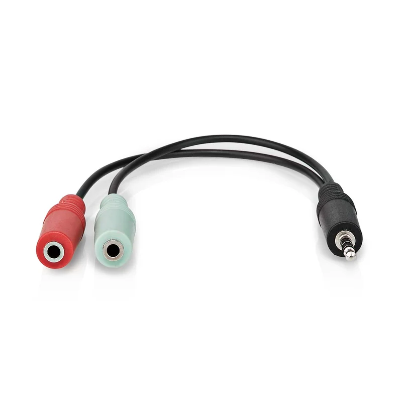 Stereo-Audiokabel 3,5 mm Male - 2x 3,5 mm Female - Vernikkeld