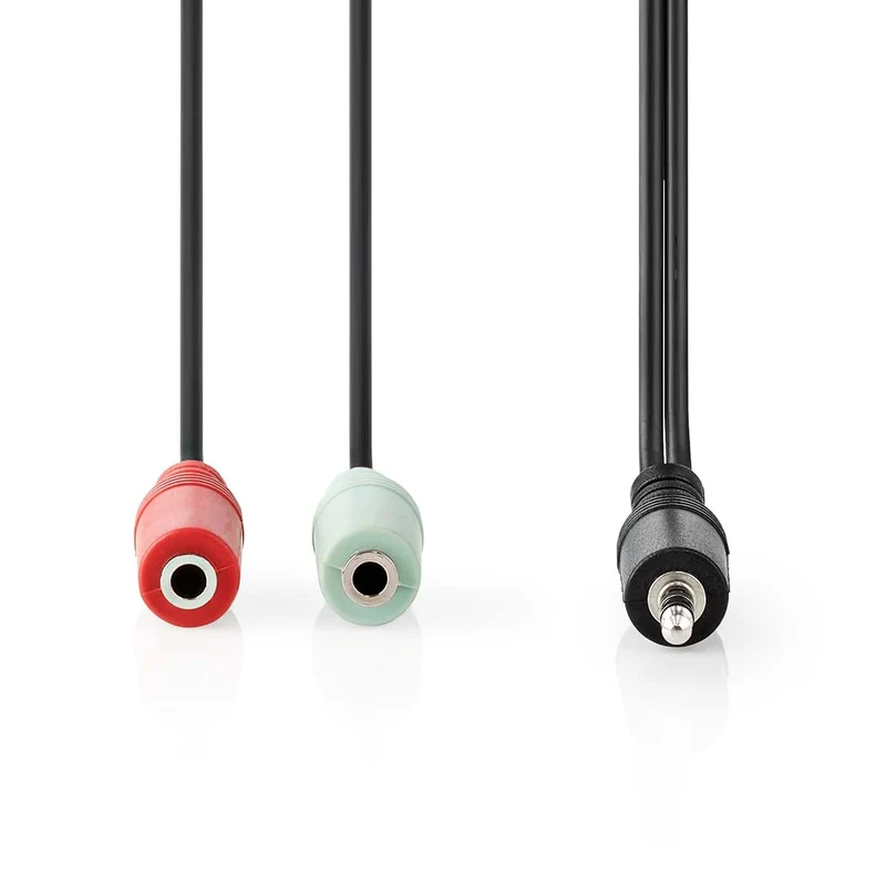 Stereo-Audiokabel 3,5 mm Male - 2x 3,5 mm Female - Vernikkeld