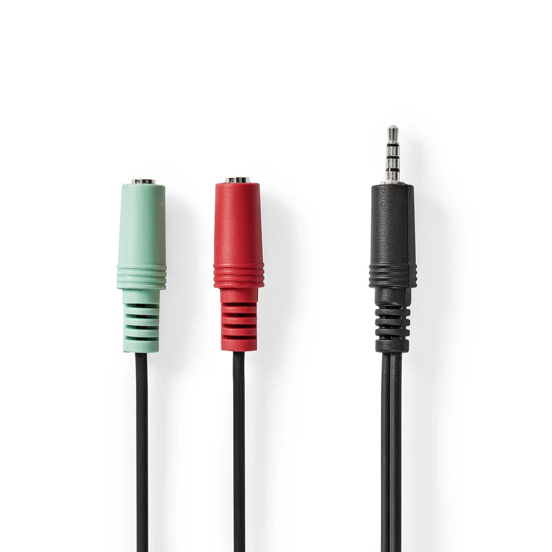 Stereo-Audiokabel 3,5 mm Male - 2x 3,5 mm Female - Vernikkeld