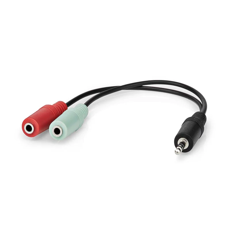 Stereo-Audiokabel 3,5 mm Male - 2x 3,5 mm Female - Vernikkeld