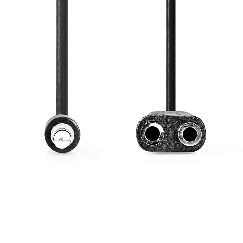 Stereo-Audiokabel 3,5 mm Male - 2x 3,5 mm Female - Vernikkeld