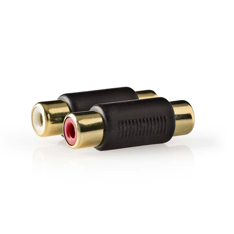 Stereo-Audioadapter 2x RCA Female - 2x RCA Female - Verguld