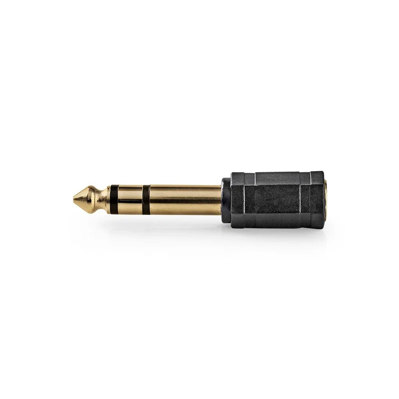 Stereo-Audioadapter 6,35 mm Male - 3,5 mm Female - Verguld
