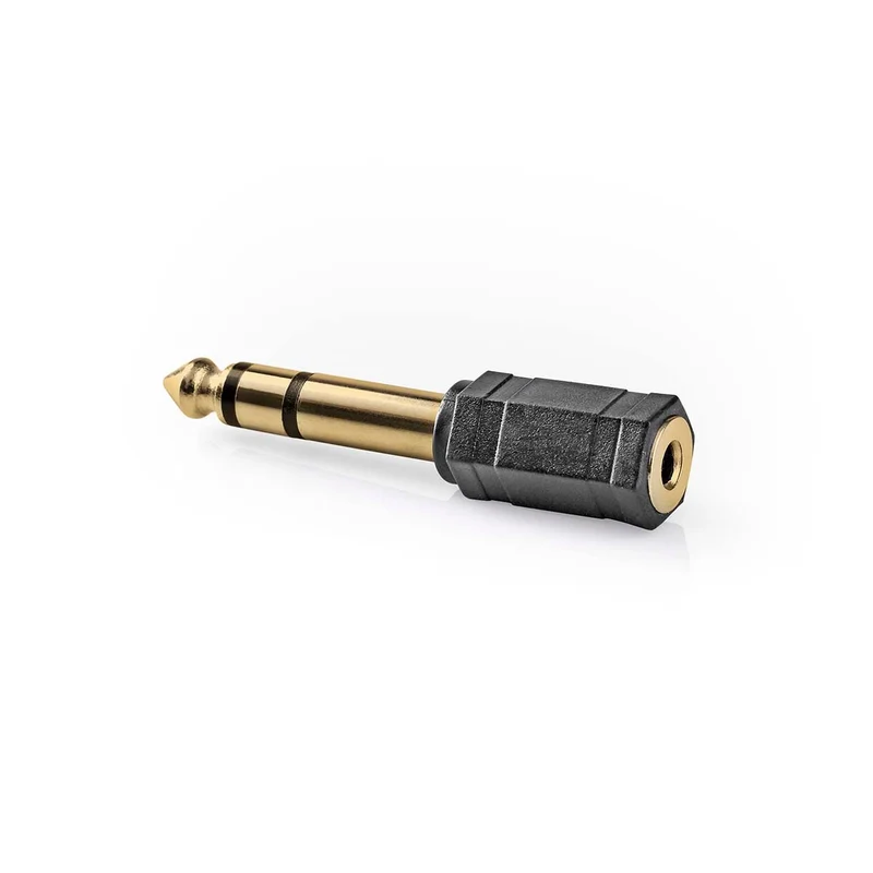 Stereo-Audioadapter 6,35 mm Male - 3,5 mm Female - Verguld