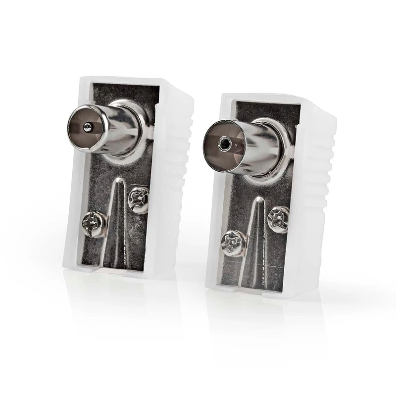 IEC (Coax) Connector Gehoekt - Female / Male - Vernikkeld