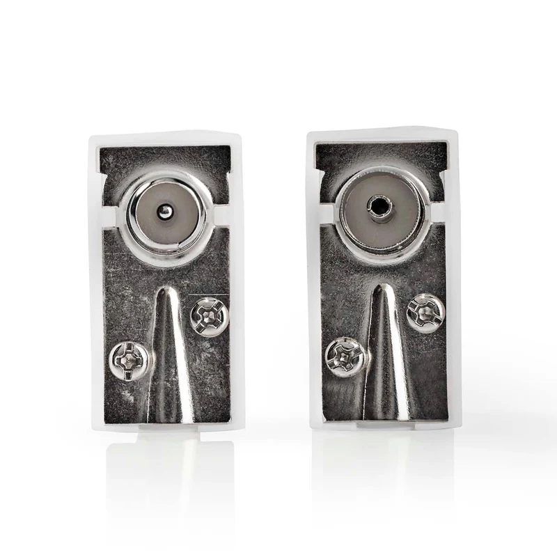 IEC (Coax) Connector Gehoekt - Female / Male - Vernikkeld