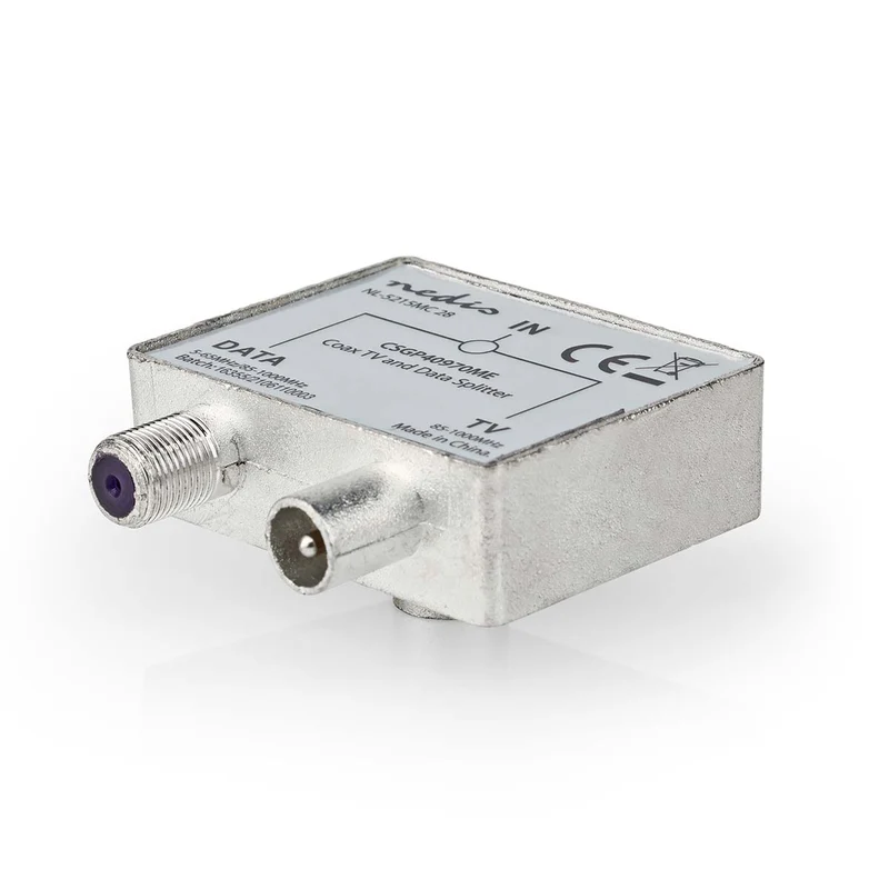 Satelliet- en Antenne-Adapter IEC (Coax) Female - F-Female / IEC (Coax) Male - Vernikkeld