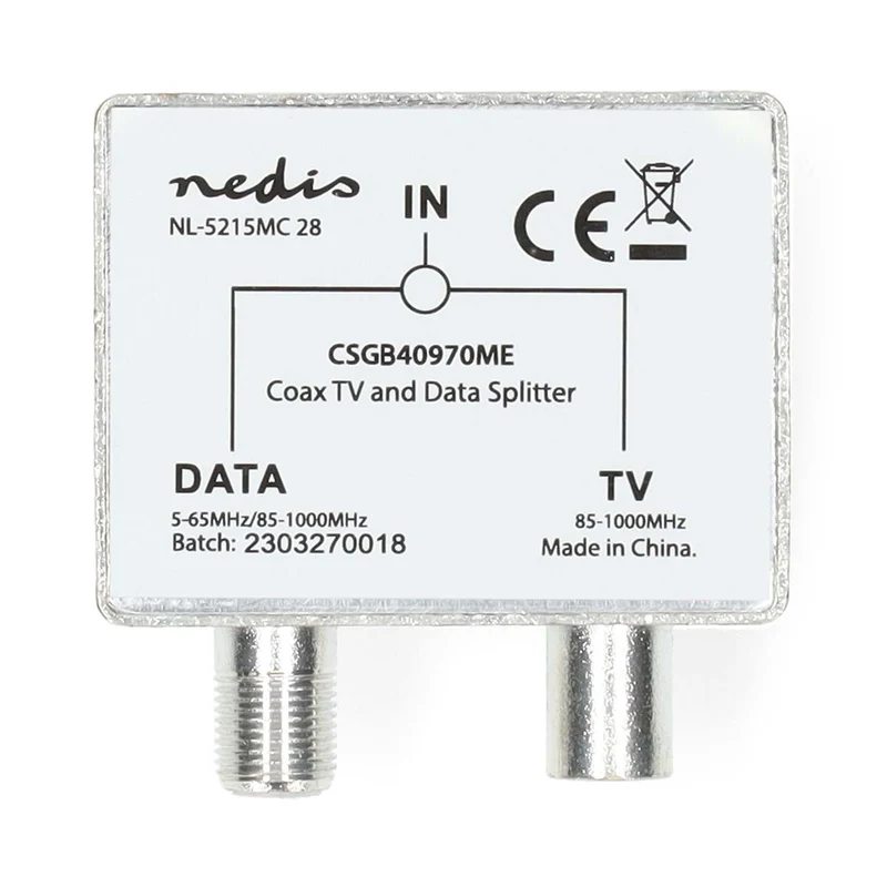 Satelliet- en Antenne-Adapter IEC (Coax) Female - F-Female / IEC (Coax) Male - Vernikkeld