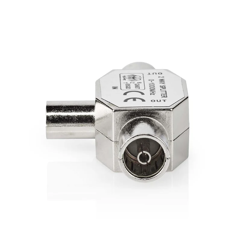 Satelliet- en Antenne-Adapter IEC (Coax) Male - 2x Coax Female - Vernikkeld