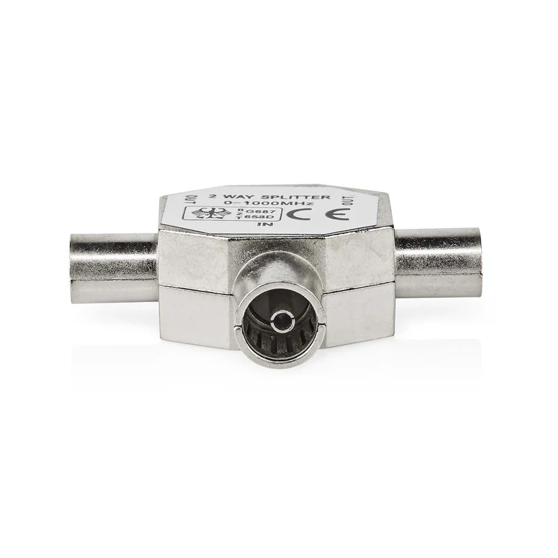 Satelliet- en Antenne-Adapter 2x Coax Male - IEC (Coax) Female - Vernikkeld