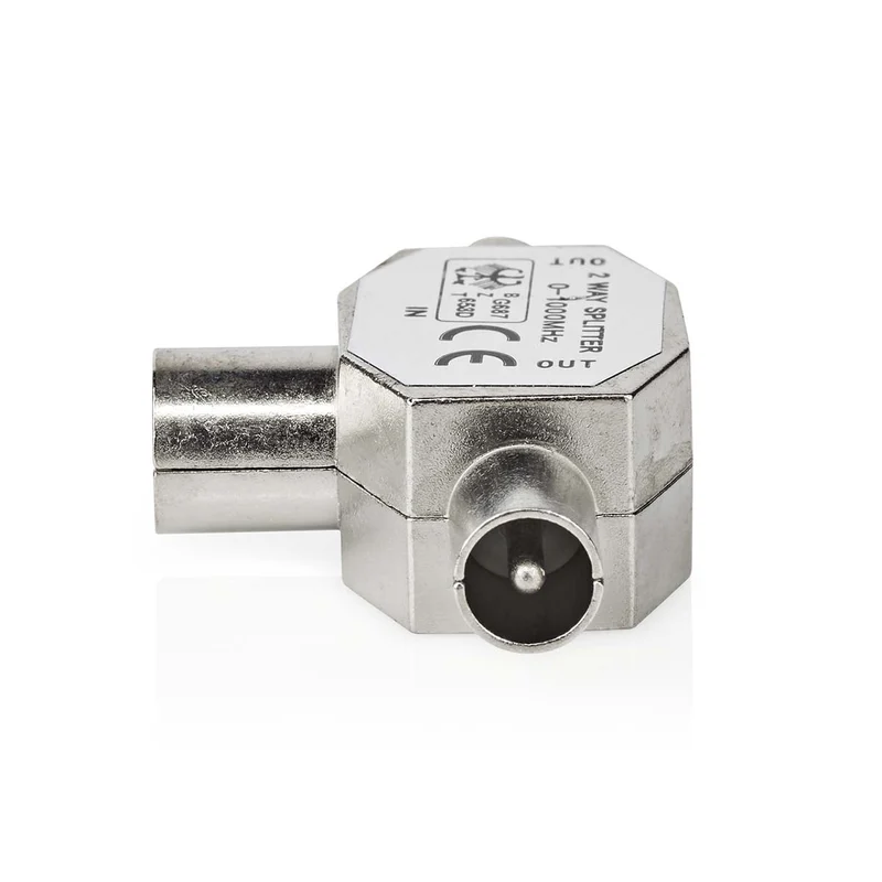 Satelliet- en Antenne-Adapter 2x Coax Male - IEC (Coax) Female - Vernikkeld