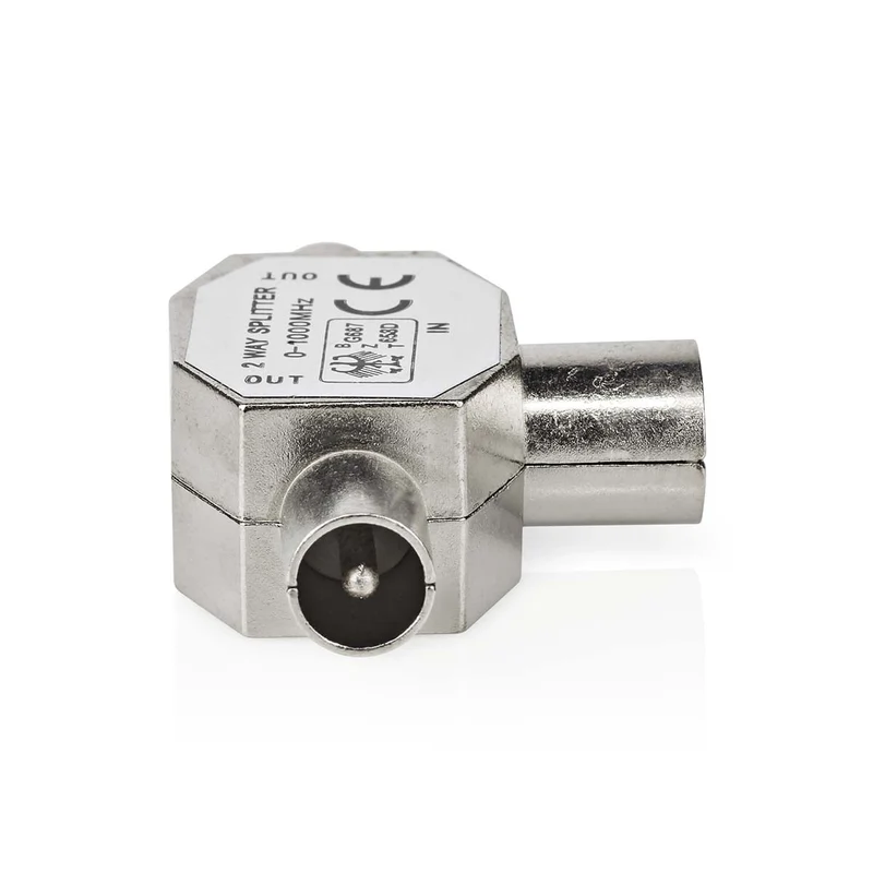 Satelliet- en Antenne-Adapter 2x Coax Male - IEC (Coax) Female - Vernikkeld
