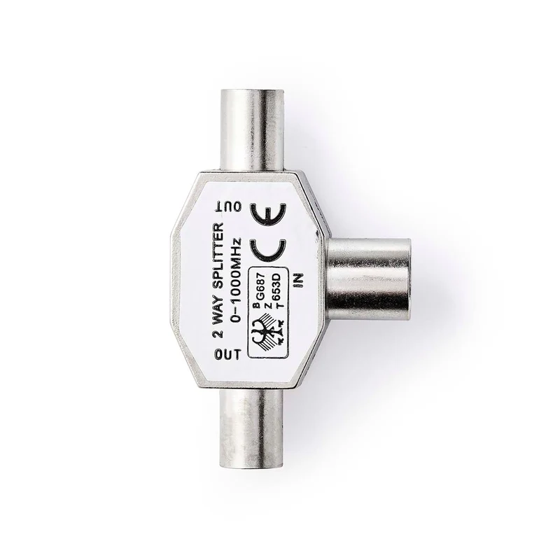 Satelliet- en Antenne-Adapter 2x Coax Male - IEC (Coax) Female - Vernikkeld