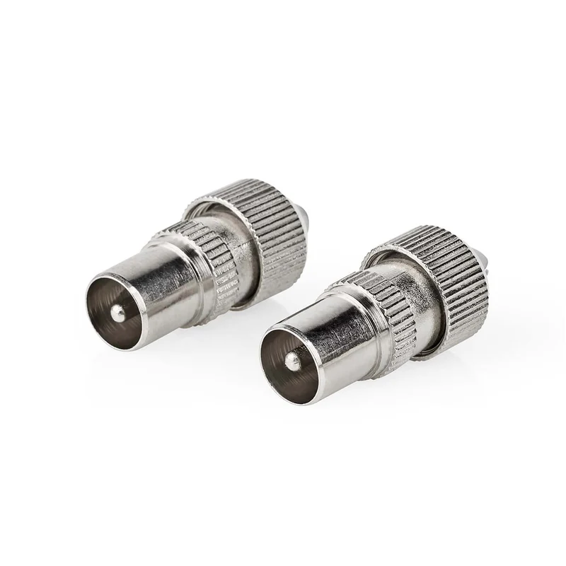 IEC (Coax) Connector Recht - Male - Vernikkeld
