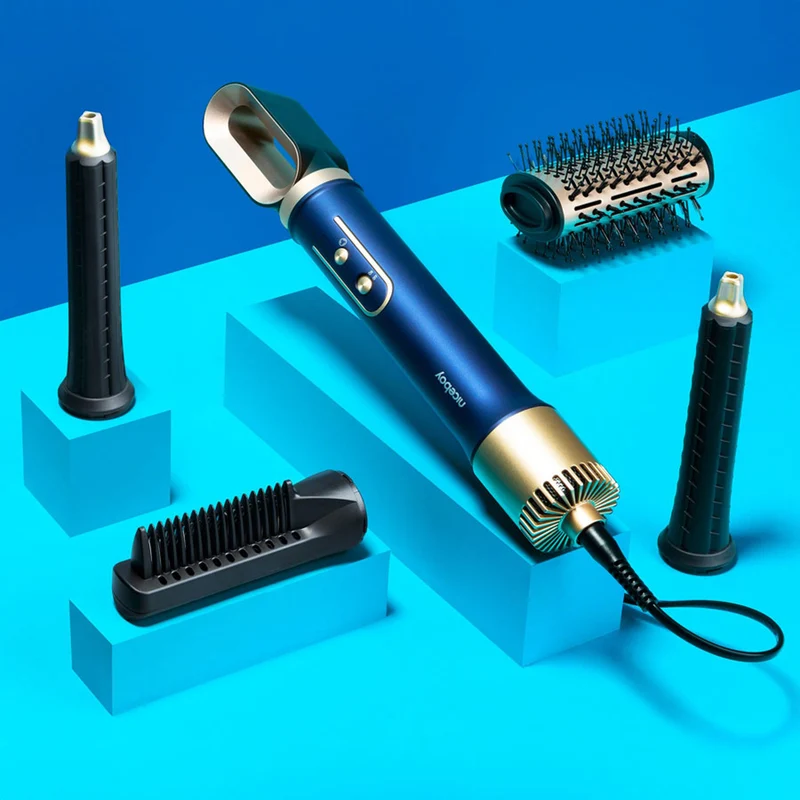 Niceboy Airblow PRO Hair MultiStyler, Blå/guld