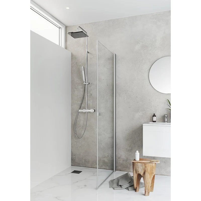 Hafa Igloo Pro Straight Clear 100 Aluminum Shower Door