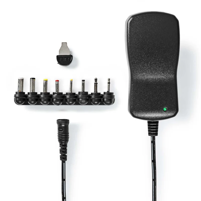 Universele AC-Stroomadapter 18W - 3 / 4.5 / 5 / 6 / 7.5 / 9 / 12 V DC - 1.10m