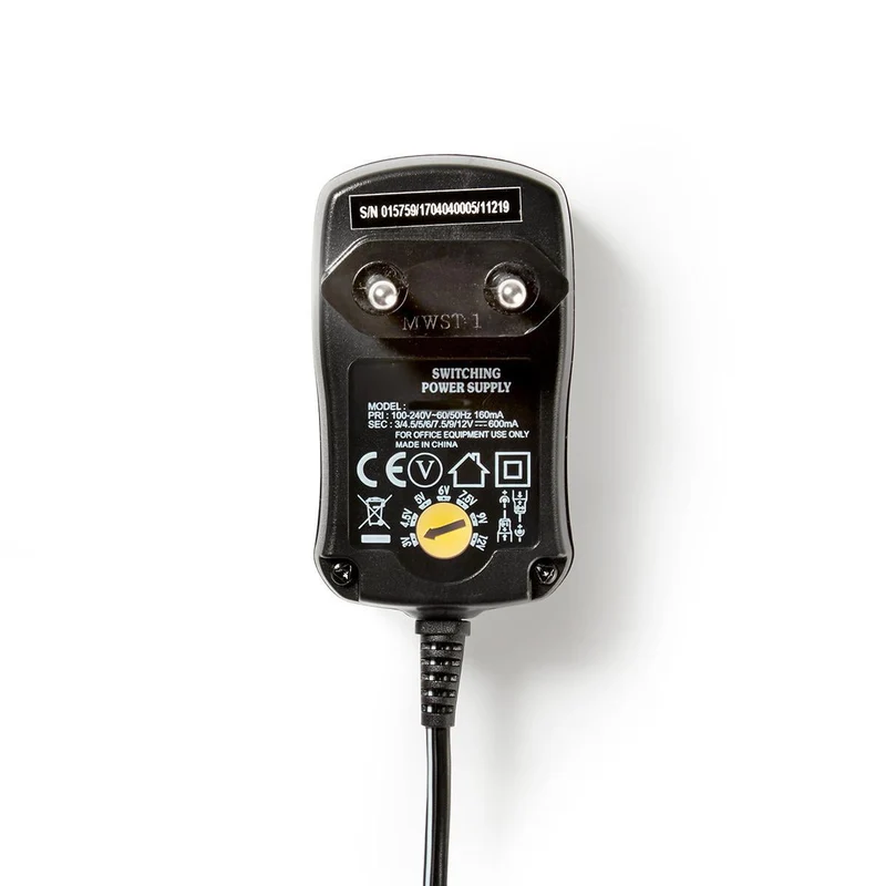 Universele AC-Stroomadapter 7.20W - 3 / 4.5 / 5 / 6 / 7.5 / 9 / 12 V DC - 1.80m