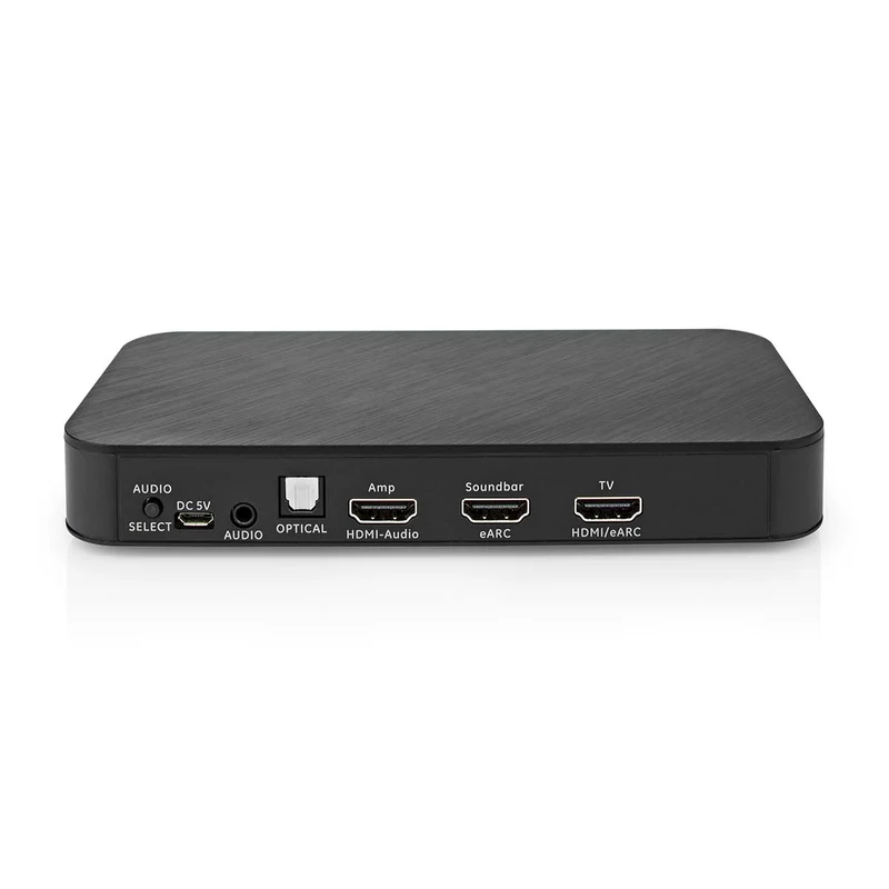 Digitale Audioconverter 2-wegs - Ingangen audio / video / data: DC Power / 1x HDMI™ Input - Uitgangen audio / video / data: 1x 3.5 mm Audio Out / 1x TosLink / 3x HDMI™ Output