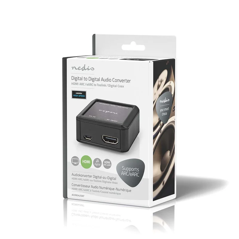 Digitale Audioconverter 1-weg - Ingangen audio / video / data: DC Power / HDMI™ Input - Uitgangen audio / video / data: 1x Coax Audio / 1x TosLink Female