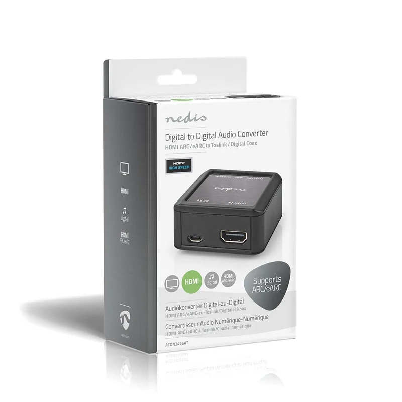 Digitale Audioconverter 1-weg - Ingangen audio / video / data: DC Power / HDMI™ Input - Uitgangen audio / video / data: 1x Coax Audio / 1x TosLink Female