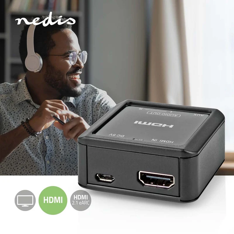 Digitale Audioconverter 1-weg - Ingangen audio / video / data: HDMI™ Input - Uitgangen audio / video / data: 1x 3.5 mm Audio Out / 2x (2x RCA Female)