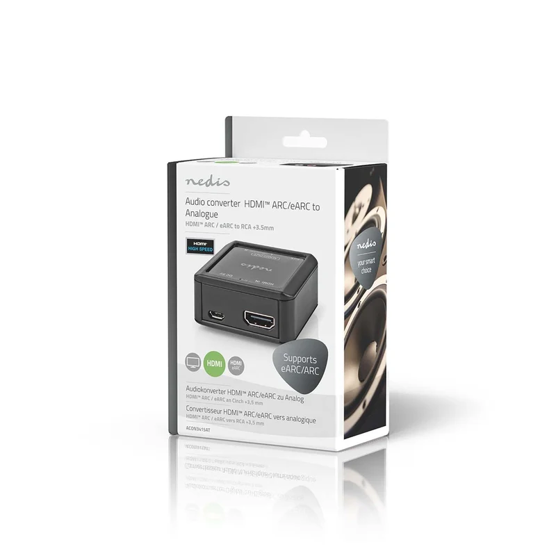 Digitale Audioconverter 1-weg - Ingangen audio / video / data: HDMI™ Input - Uitgangen audio / video / data: 1x 3.5 mm Audio Out / 2x (2x RCA Female)
