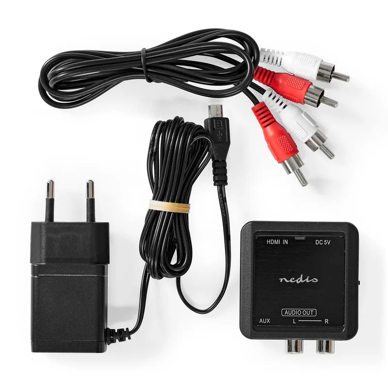 Digitale Audioconverter 1-weg - Ingangen audio / video / data: HDMI™ Input - Uitgangen audio / video / data: 1x 3.5 mm Audio Out / 2x (2x RCA Female)