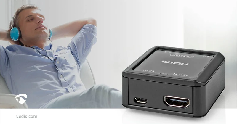 Digitale Audioconverter 1-weg - Ingangen audio / video / data: HDMI™ Input - Uitgangen audio / video / data: 1x 3.5 mm Audio Out / 2x (2x RCA Female)