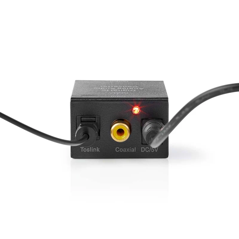 Digitale Audioconverter 1-weg - Ingangen audio / video / data: 1x Digital RCA / 1x TosLink - Uitgangen audio / video / data: 1x (2x RCA) / 1x 3.5 mm Audio Out