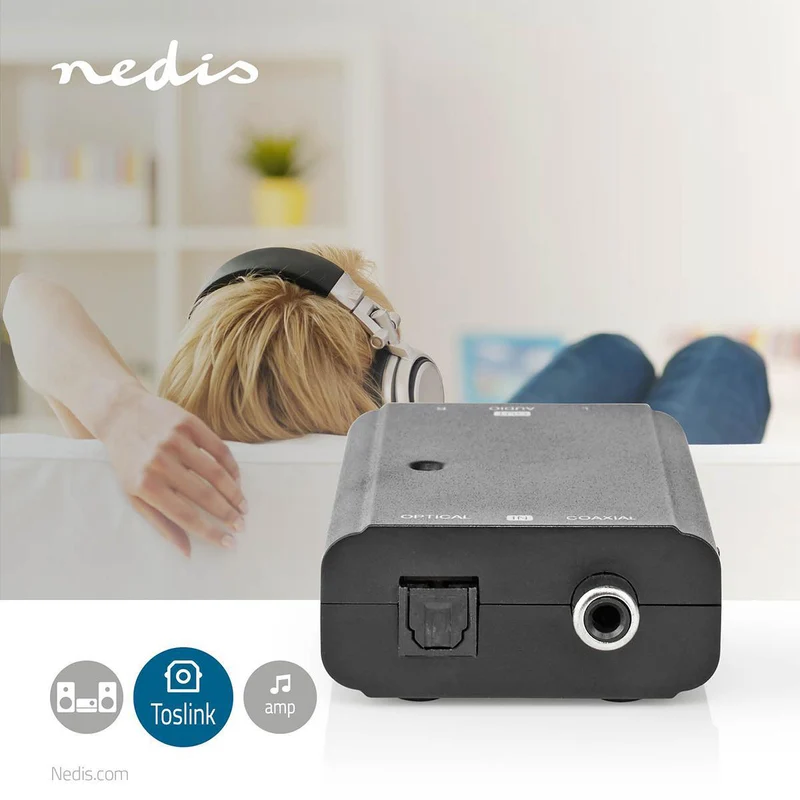 Digitale Audioconverter 2-wegs - Ingangen audio / video / data: 1x S/PDIF (RCA) Female / 1x Toslink Female - Uitgangen audio / video / data: 2x RCA Male