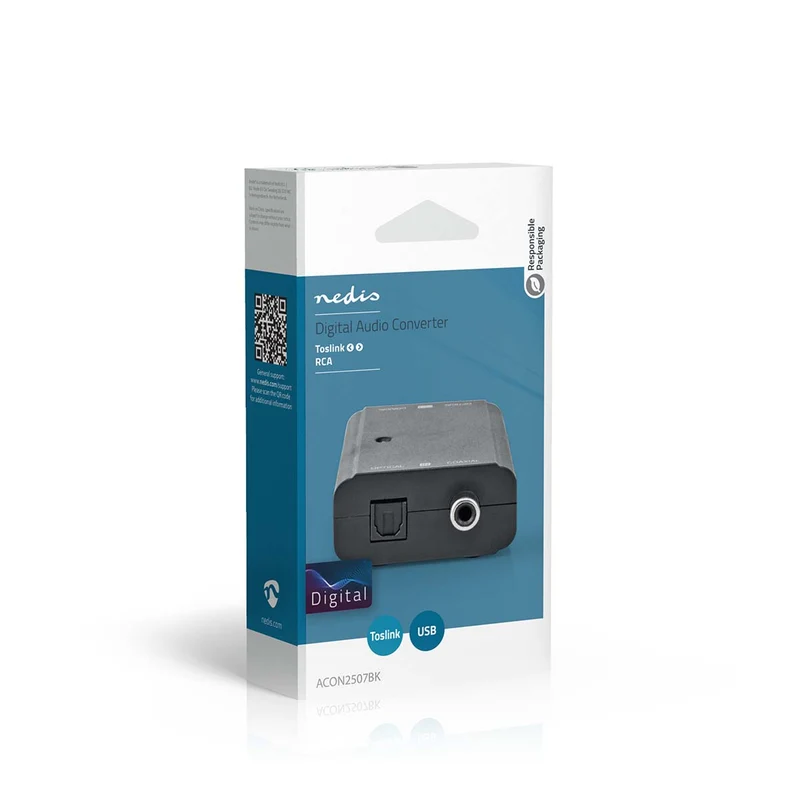 Digitale Audioconverter 2-wegs - Ingangen audio / video / data: 1x S/PDIF (RCA) Female / 1x Toslink Female - Uitgangen audio / video / data: 1x S/PDIF (RCA) Female / 1x TosLink Female