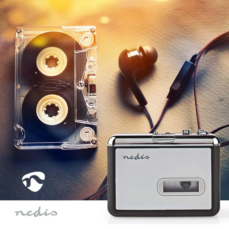 Cassettebandjes Digitaliseren Draagbaar - Inclusief accessoires: USB kabel - Batterij Gevoed / USB Gevoed