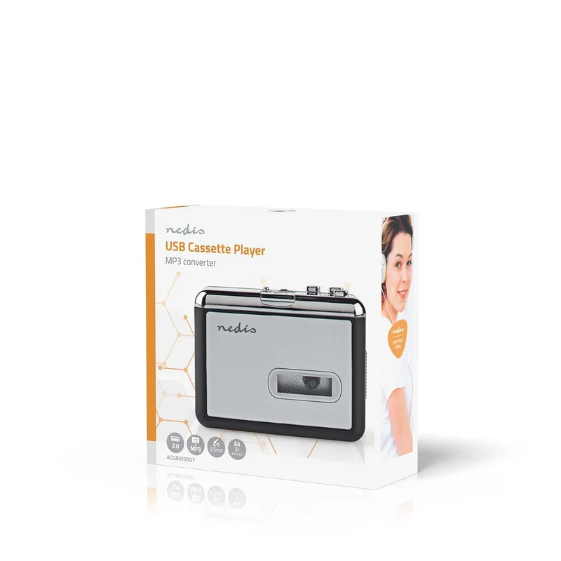 Cassettebandjes Digitaliseren Draagbaar - Inclusief accessoires: USB kabel - Batterij Gevoed / USB Gevoed