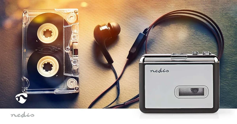 Cassettebandjes Digitaliseren Draagbaar - Inclusief accessoires: USB kabel - Batterij Gevoed / USB Gevoed