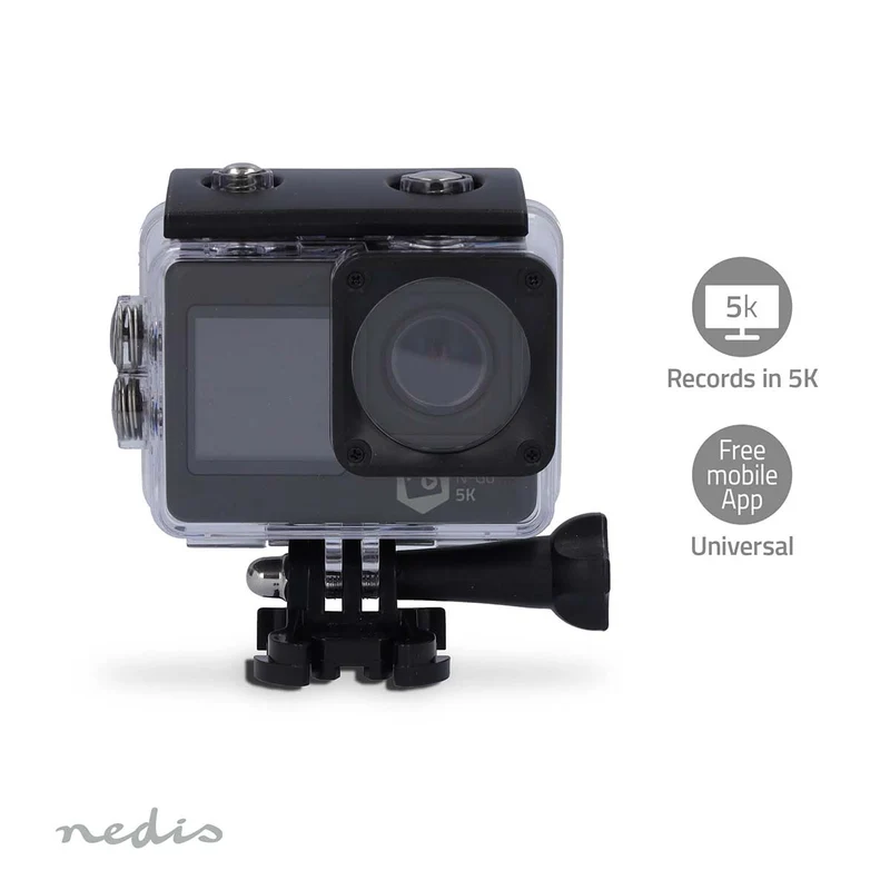 Action Cam Dubbel scherm - 5K@30fps - 16 MPixel