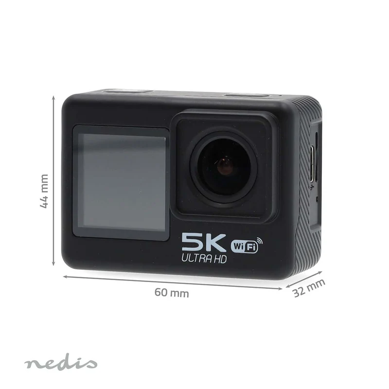 Action Cam Dubbel scherm - 5K@30fps - 16 MPixel