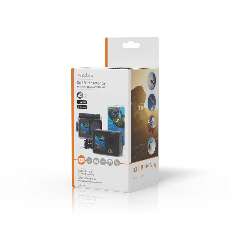 Action Cam Dubbel scherm - 5K@30fps - 16 MPixel