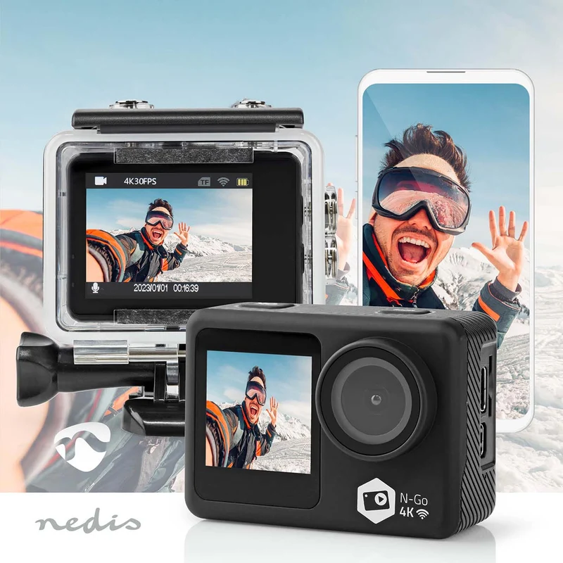 Action Cam Dubbel scherm - 4K@30fps - 16 MPixel