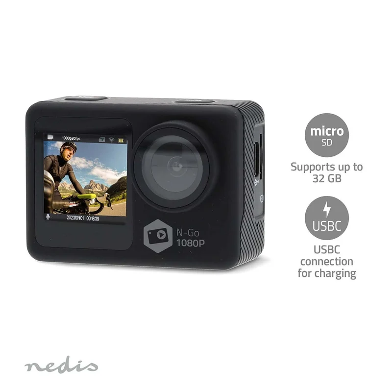 Action Cam Dubbel scherm - 1080p@30fps - 12 MPixel