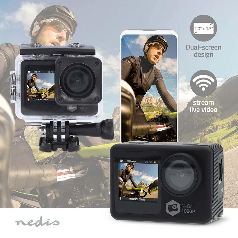 Action Cam Dubbel scherm - 1080p@30fps - 12 MPixel