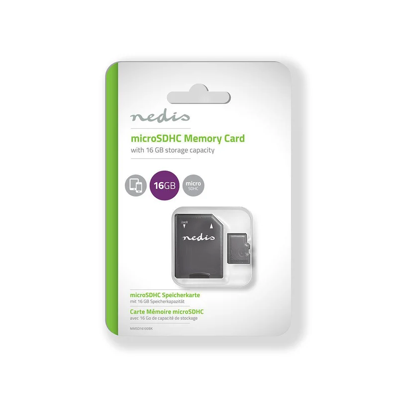 microSD-geheugenkaart microSDHC - Schrijfsnelheid: 90 MB/s - Leessnelheid: 45 MB/s